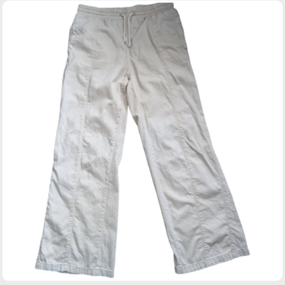 We the Free Khaki High Waist Drawstring Wide Leg Cream M - Picture 5 of 12